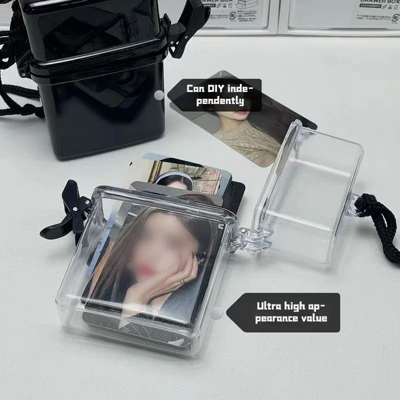 Decorative Ins Idol Photo Card Storage Box Waterproof Photocard Holder Message Organizer For Picture Collects
