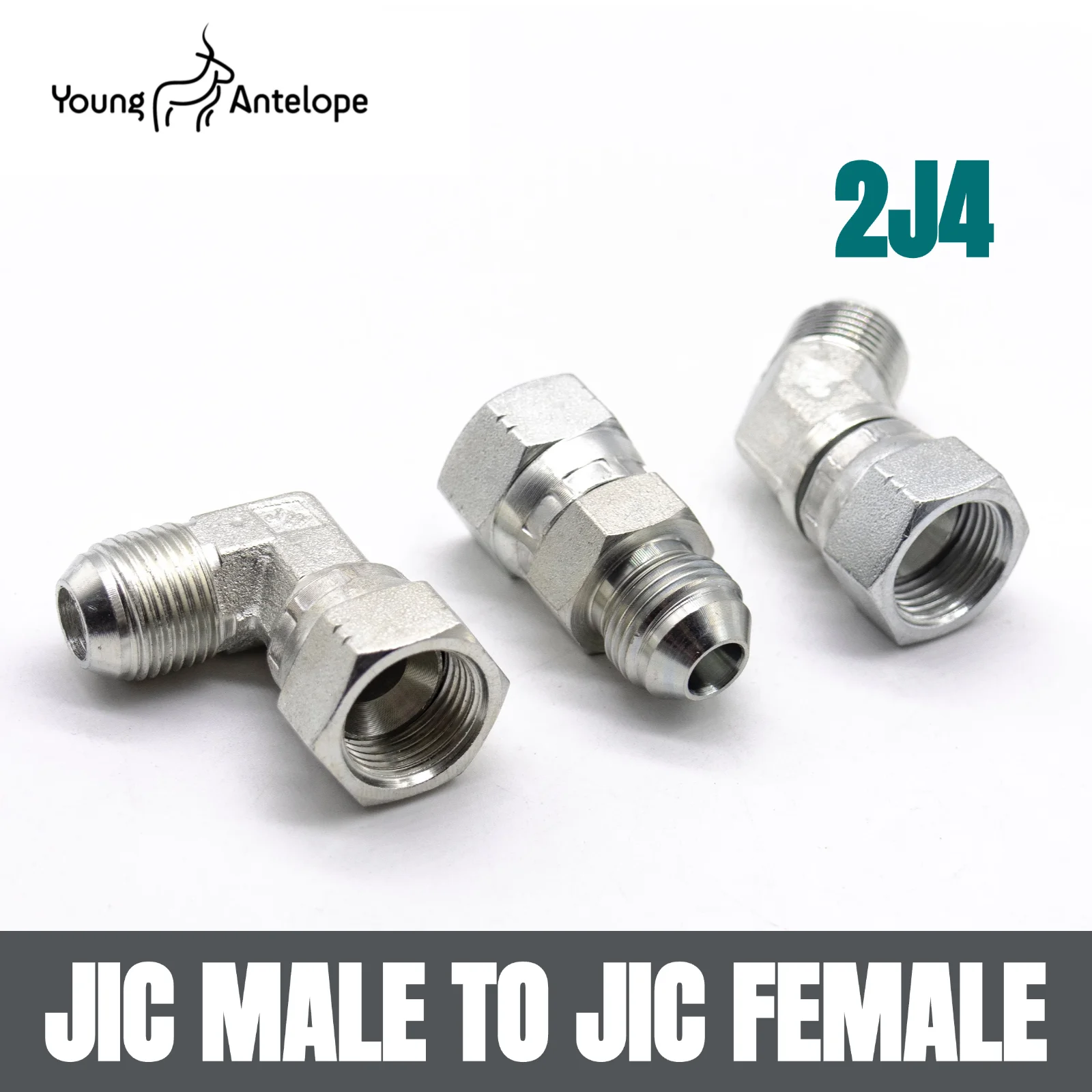 JIC threaded Inner and outer union 2J4 hydraulic  45 ° elbow 74 degree inner cone hydraulic joint Tubing transition fittings