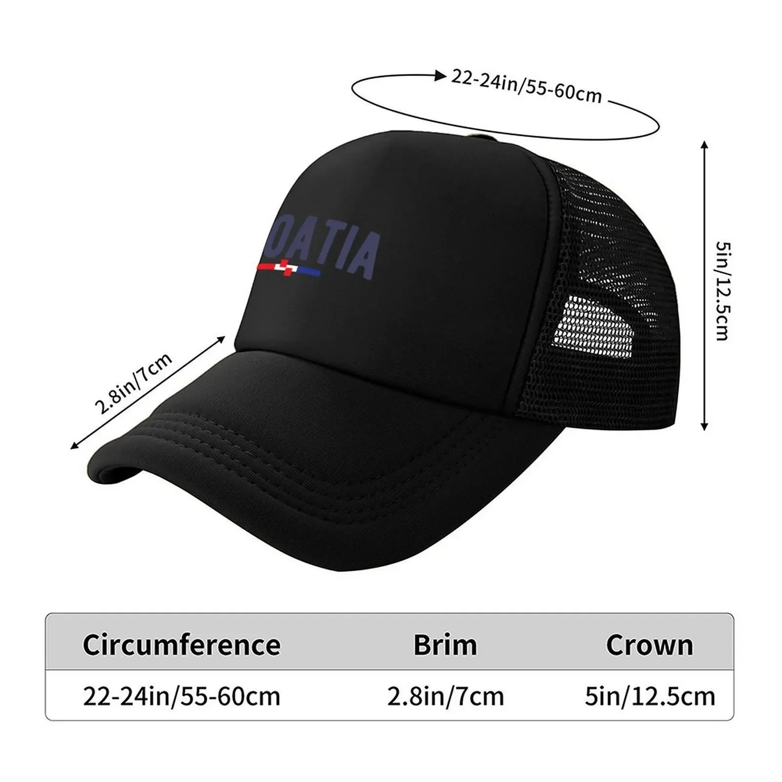 2026 Croatia Hrvatska Croazia Minimalistic Casual Typography Baseball Cap sun hat Vintage New Hat Women's Golf Wear Men's