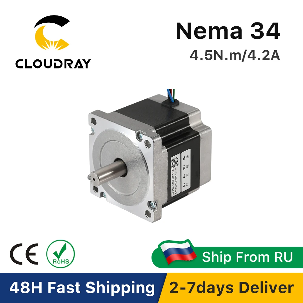 Silnik krokowy Nema 34 4,5 Nm 4,2 A 2-fazowy (34CS45FK-420) 4-przewodowy silnik krokowy do frezarki grawerującej CNC o wysokim momencie obrotowym
