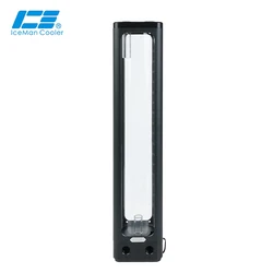 IceManCooler Black DX5 360 ARGB Tube Reservoir Support Install D5 Pump,Water Tank With Bracket ,+5V 3PIN AURA Motherboad