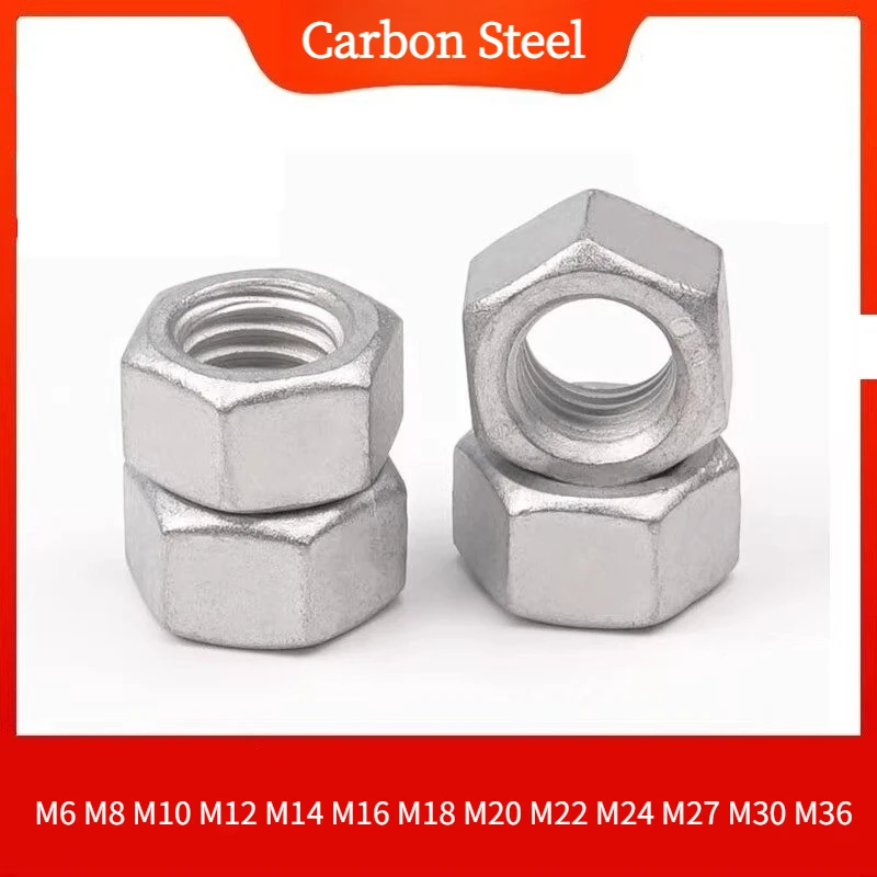 Hexagon Hex Nuts M6 M8 M10 M12 M14 M16 Hex Nut Grade 8 Carbon Steel GB6170 Metric Thread M18 M20 M22 M24 M27 M30 M36