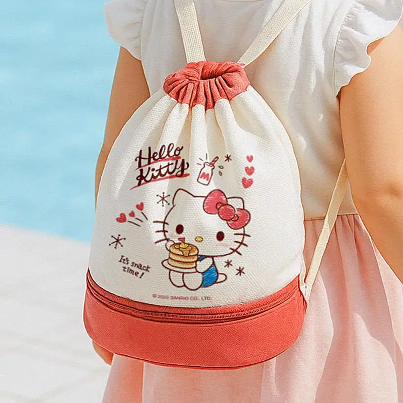 

Детский рюкзак My Melody с героями мультфильмов для сухого и влажного разделения Sanrio Kuromi, сумка для плавания Kawaii, портативная сумка на плечо большой вместимости, новинка