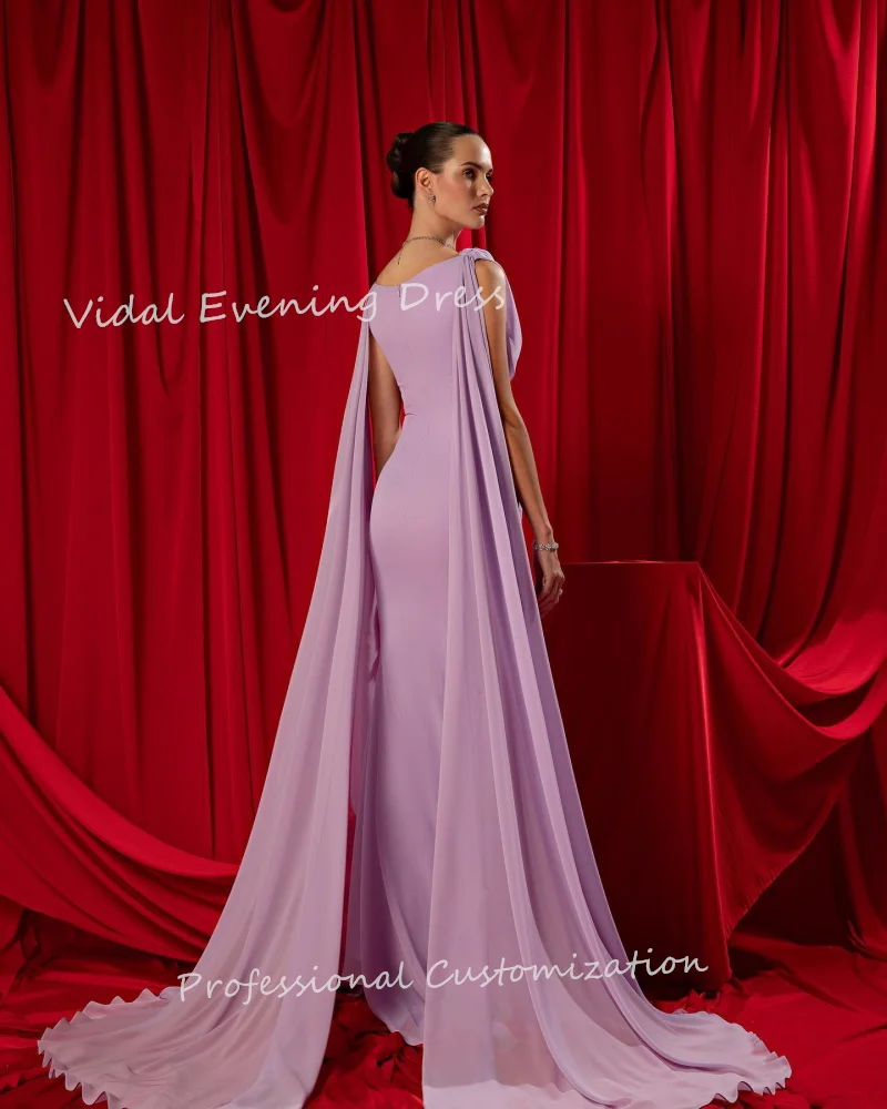 Vindal Evening dresses Chiffon Sleeveless Scalloped Mermaid Plain Floor-Length Fantastic Modern-style High-Quality For Woman