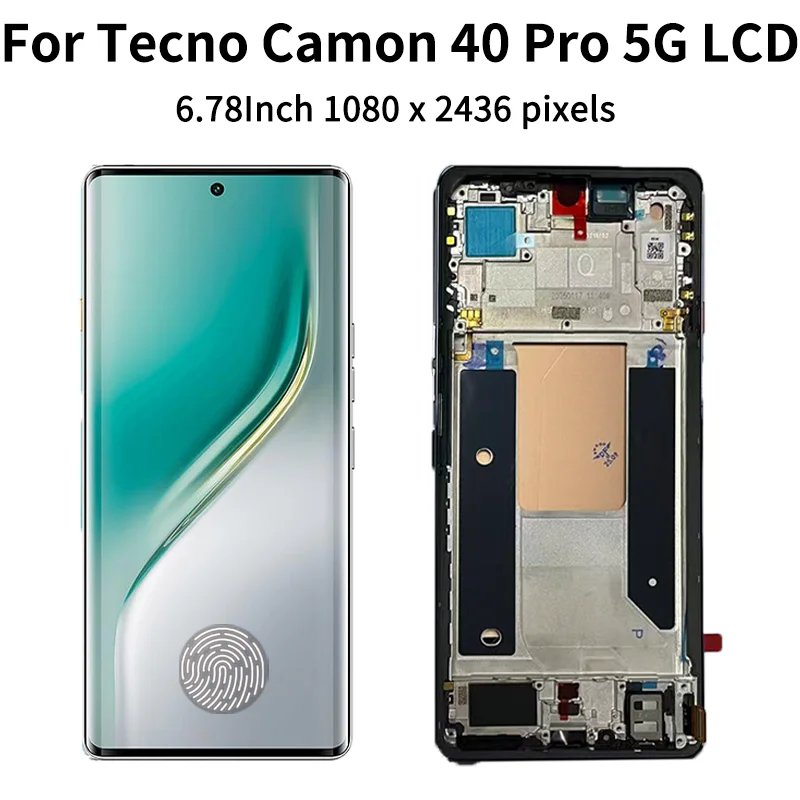 6.78“ AMOLED Ekran LCD z Digitizerem Dotykowym do Tecno Camon 40 Pro 4G CM6 / Camon40Pro 5G CM7 z Ramką — zdjęcie produktu 3