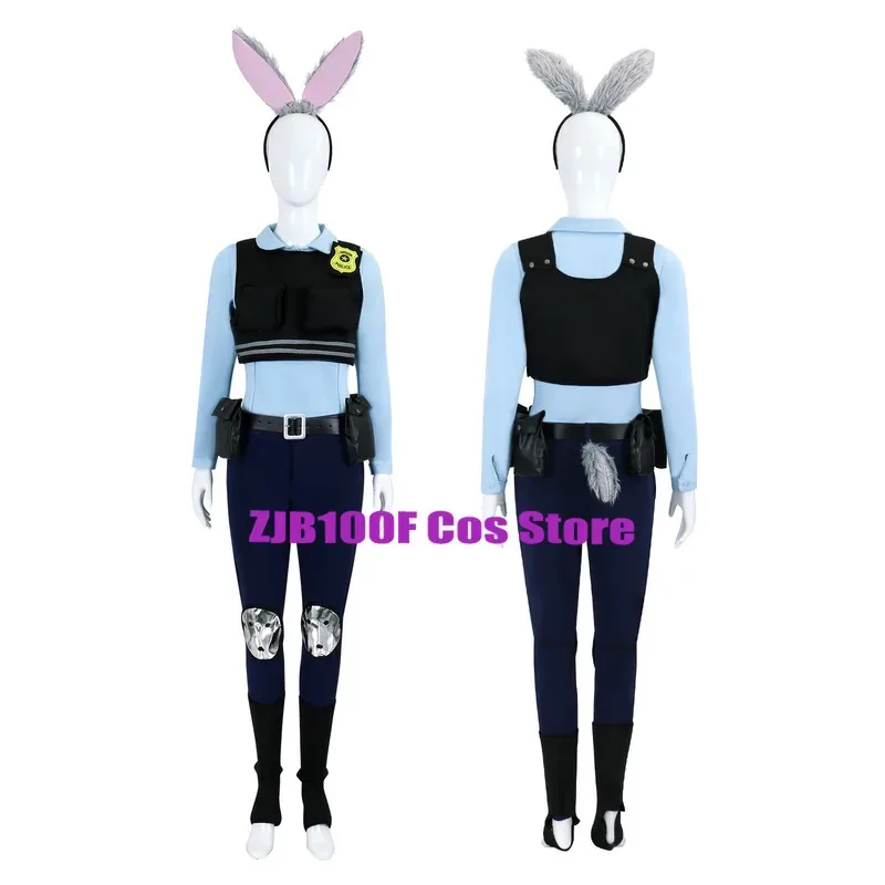 

ss23Anime Rabbit Police Judy Cosplay Costume Women Cop Uniform Suit Halloween Party Role Play Bunny Outfit for Woman Men