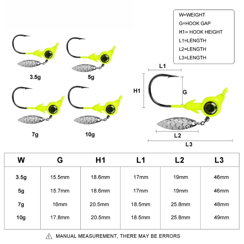 10 قطعة 3.5 جرام-10 جرام تهزهز رئيس هوك الصيد هوك الدورية الترتر تهزهز إغراء ملاعق معدنية الطعوم الصلبة ل لينة دودة صيد السمك #3