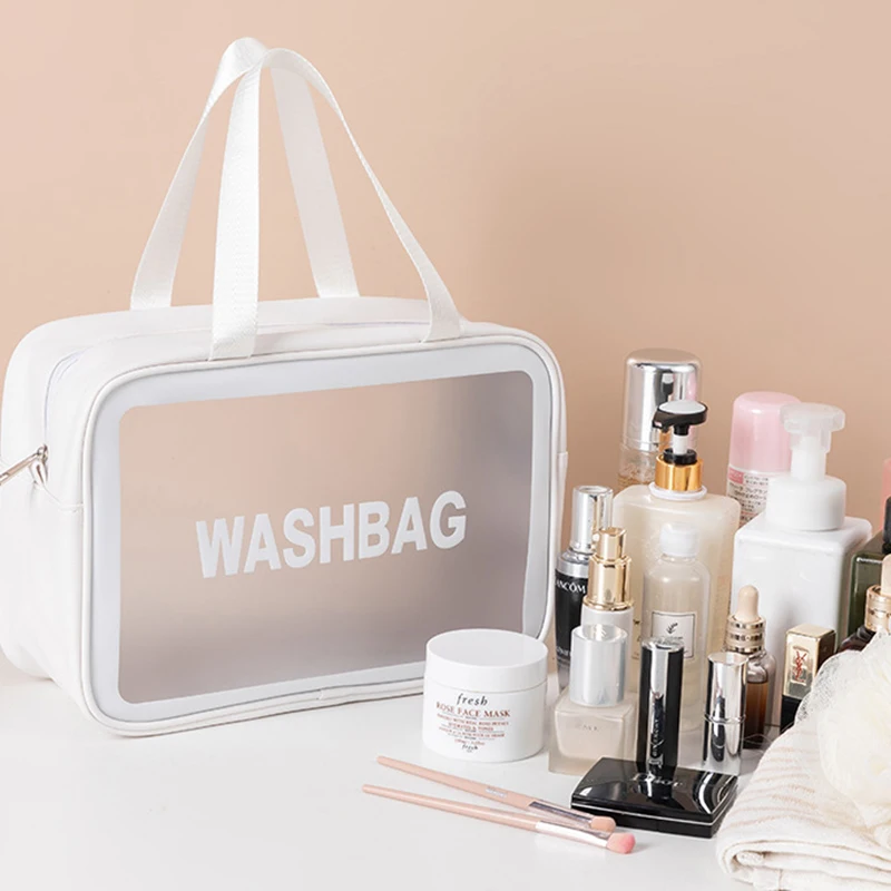 

Korean style large-capacity travel portable PU frosted waterproof multi-function skin care wash storage cosmetic bag