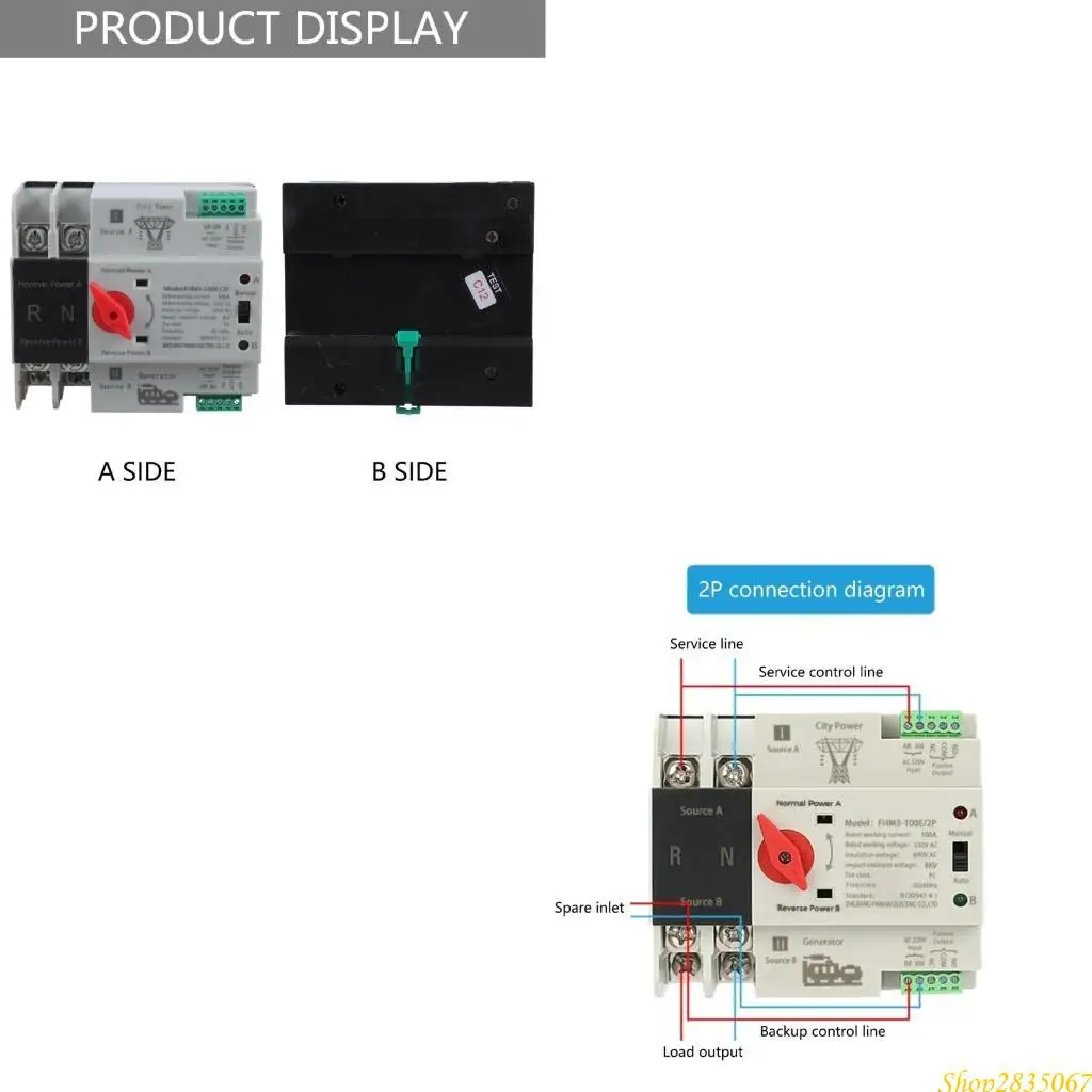 

2P 100A автоматические резервные переключатели двойной мощности электрические селекторные переключатели 831F