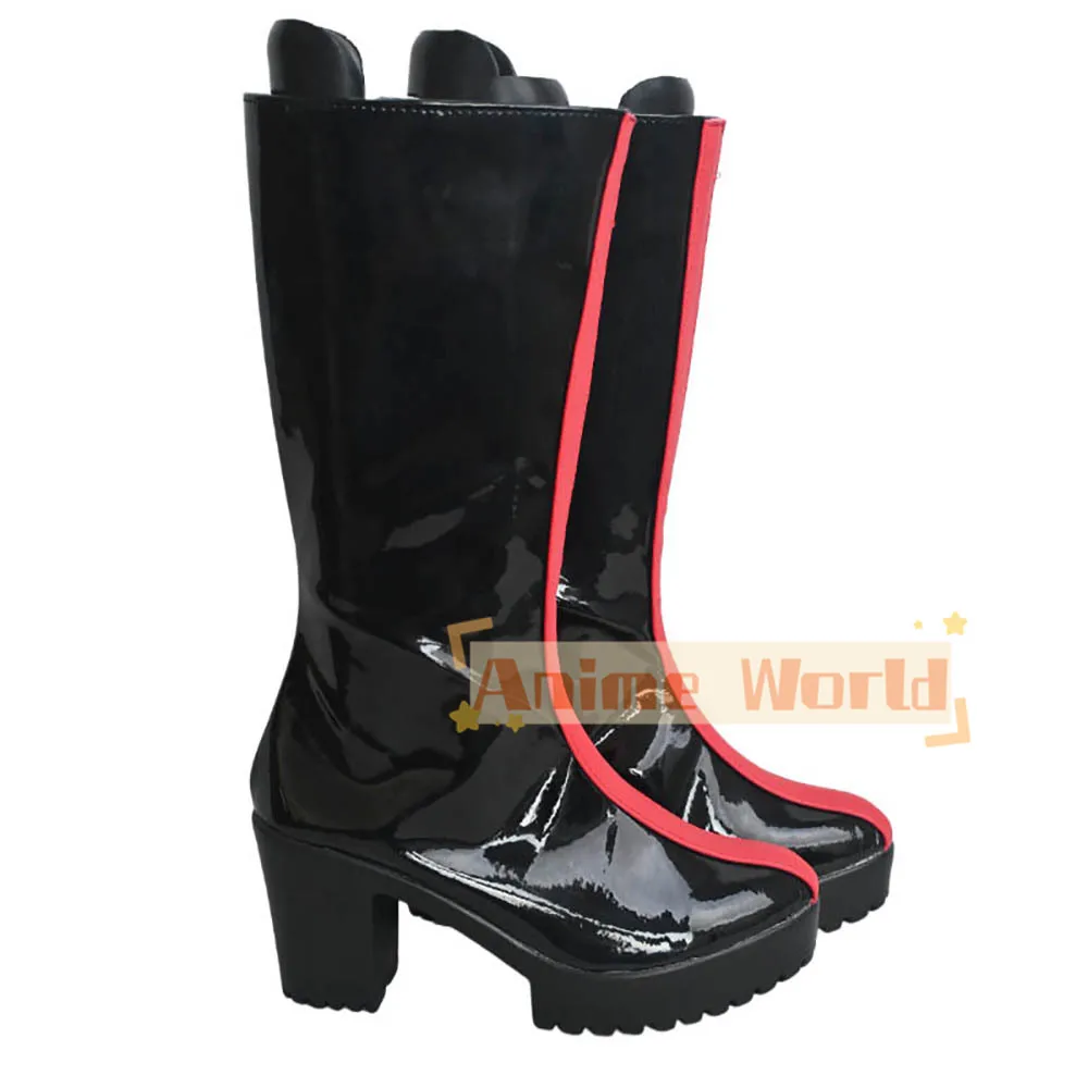 Kinderen Volwassen Jongens Meisjes KPop Demon Hunters Rumi Cosplay Schoenen Zwarte Laarzen Op maat gemaakt elke maat