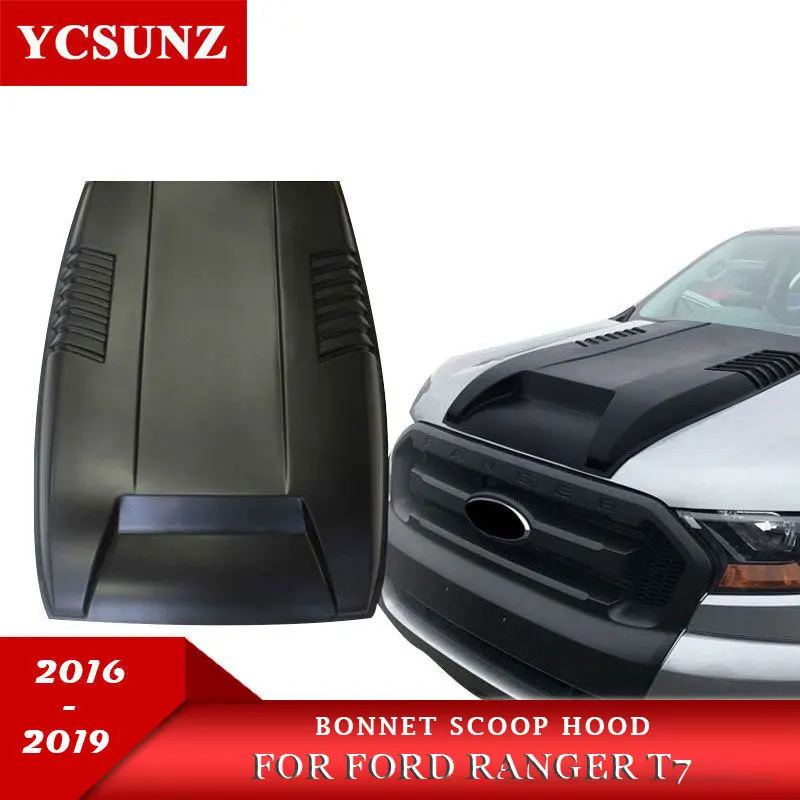 2016 Matte Black Bonnet Scoop Hood For Ford Ranger Wildtrack T7 For Ford Endeavour Everest 2016 2017 2018 2019 2020 2021 YCSUNZ