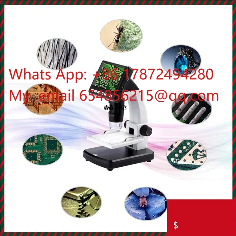10x-300x Portable Stand Alone Digital Microscope 3.5 Inch 5M Image Sensor Soldering Phone Repair Photo Video Magnifier