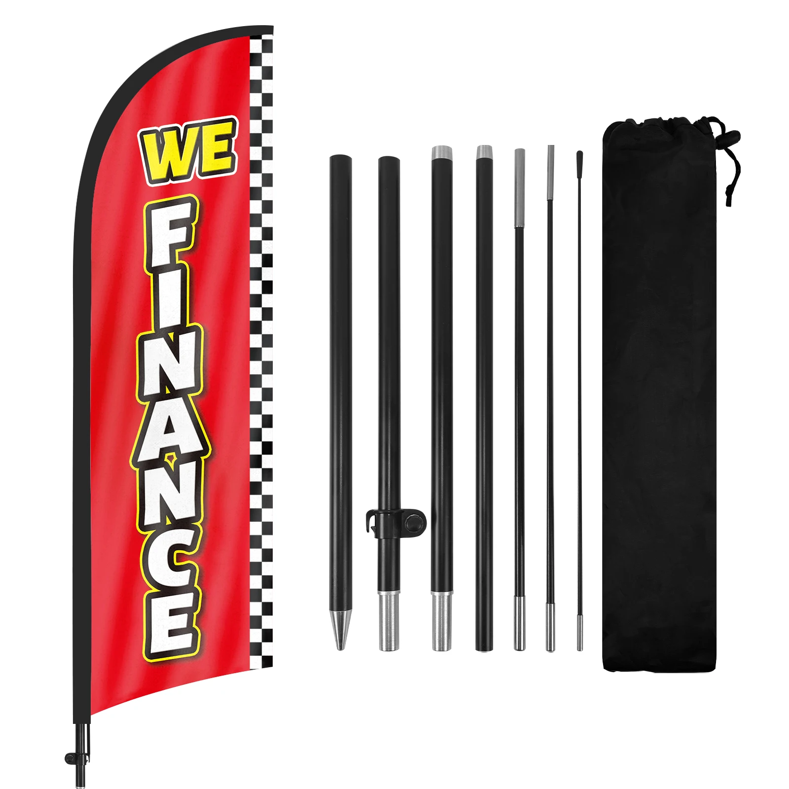 FSFLAG 1PCS 280CM The Finance Feather Flag with Flagpole Advertising Outdoor Banner Decoration for Businesse and Storefront