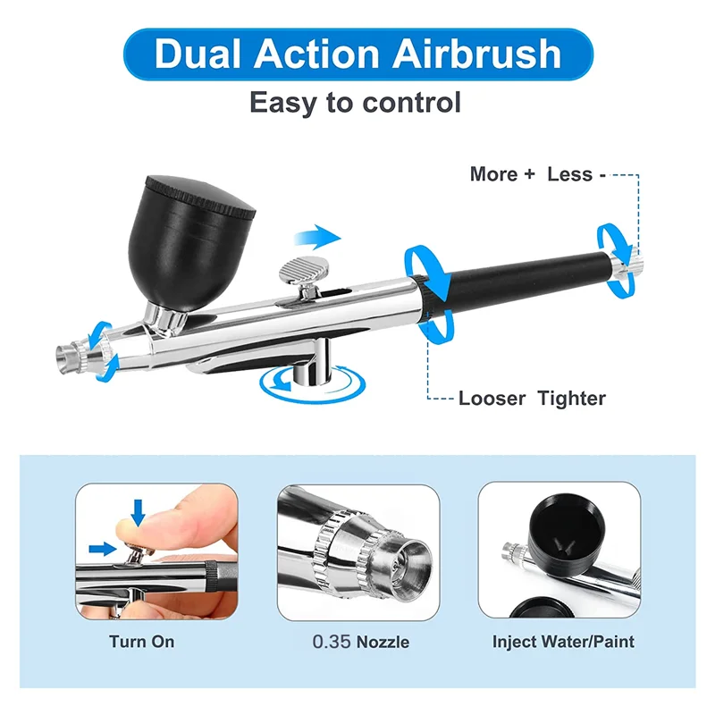 مجموعة فرشاة الهواء FAAJ مع ضاغط الهواء، فرشاة هوائية محمولة قابلة لإعادة الشحن 7.4 فولت 34 رطل لكل بوصة مربعة #5