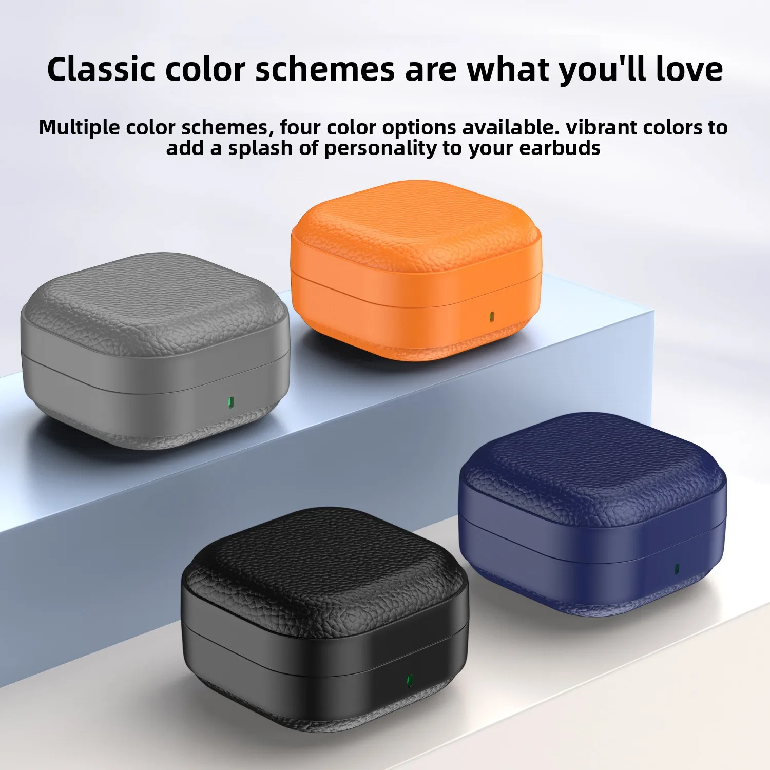 

For Samsung Galaxy Buds 4 Pro Buds4 Headphone Cover PU Leather Skin Pattern Earphone Case Anti Drop Protective Shell Fundas