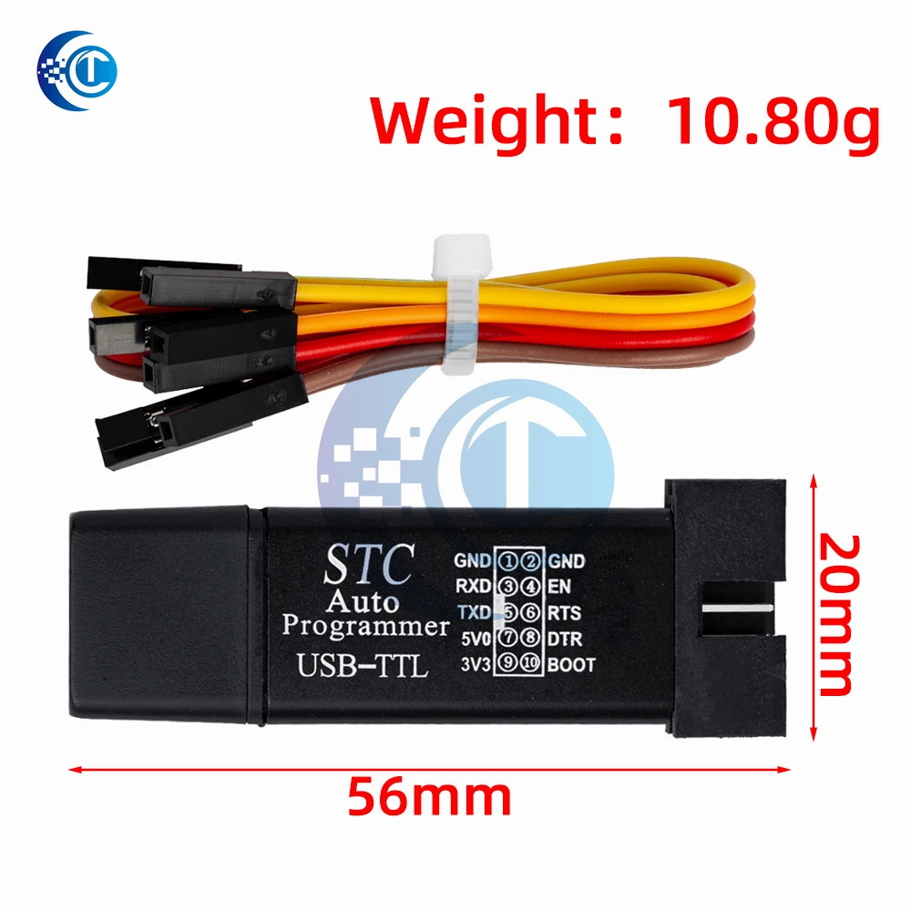 1-4PCS 3.3V/5V Dual Voltage Programmer: Universal Auto STC 51 – USB to TTL for MCU Programming