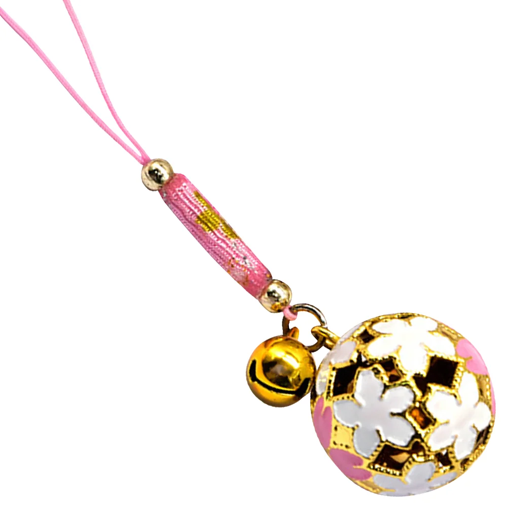 Sakura Bell Pendant Cherry Blossom Hanging nament Bag Decorative Charm Backpack Accessory Phone Strap Mobile Phone Lanyard