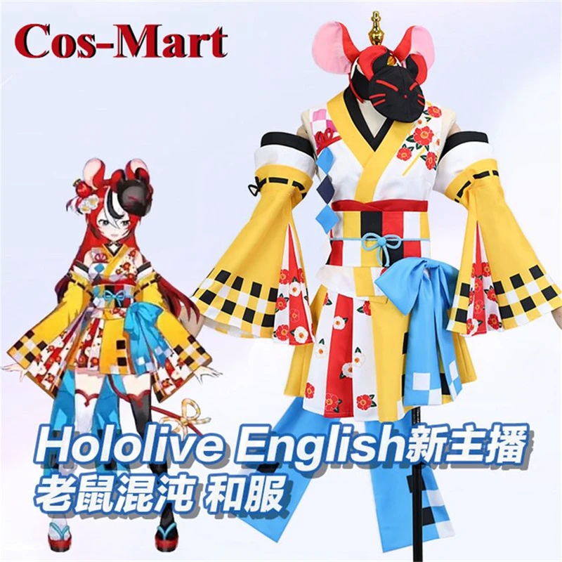 

Cos-Mart Anime VTuber Hololive English Hakos Baelz Cosplay Costume Sweet Lovely Printed Kimono Activity Party Role Play Clothing