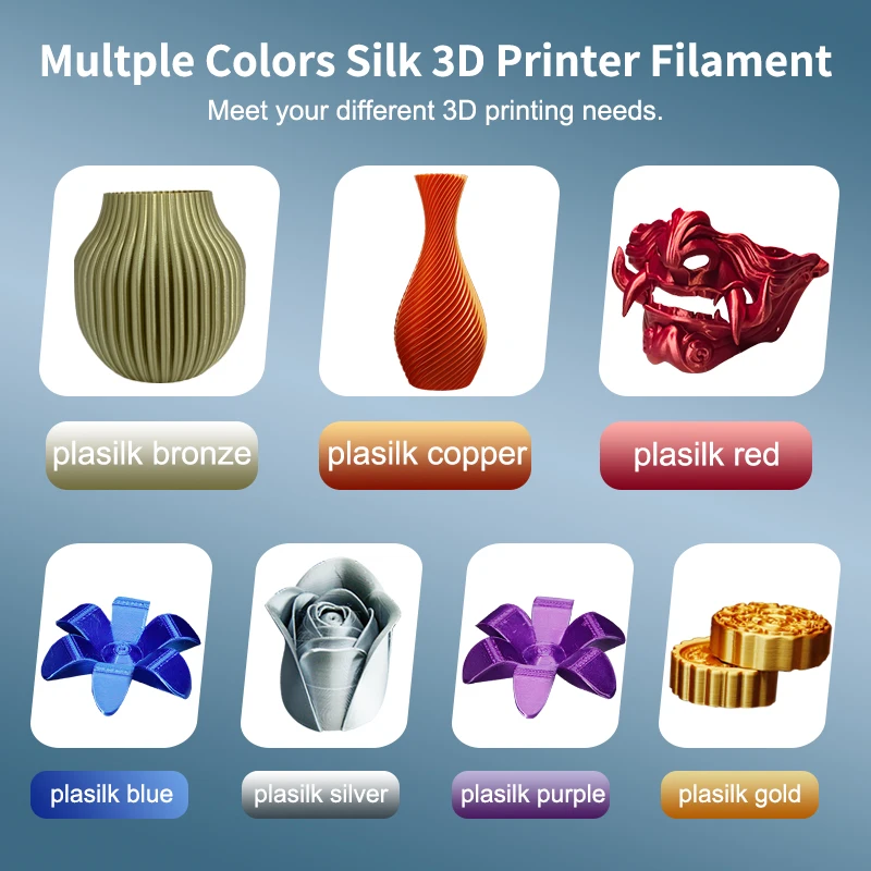 Antinsky PLA-Silk Multple Colors 3d printer 1.75mm 1KG Filament Glossy Surface high tough speed 50-200m/s pla silk filament