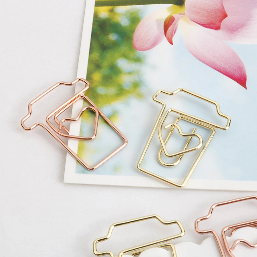 24Pcs Creative Envelop Shape Paper Clips Metal Document Clips for Notes Photos Bookmarks Office School Organization