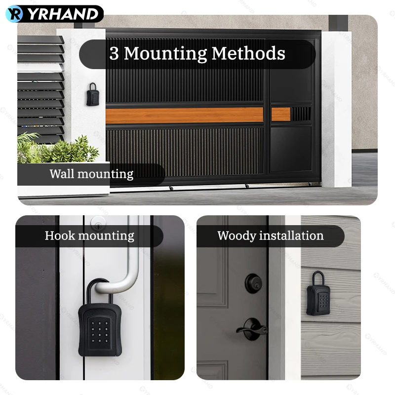 YRHAND Tuya APP Waterproof Outdoor Safe Security Intelligent Password Storage Lock Ttlock Unlock Box Anti-theft Padlock Box