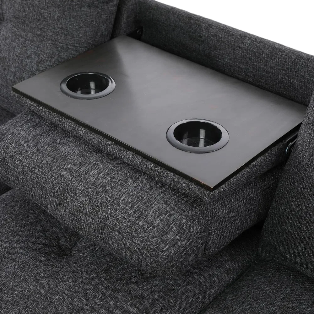 Sectional Sofa with Ottoman Nail-Head Design Linen Right Facing Modern Couches with Cup Holder L Shaped Sectional Sofa image 5
