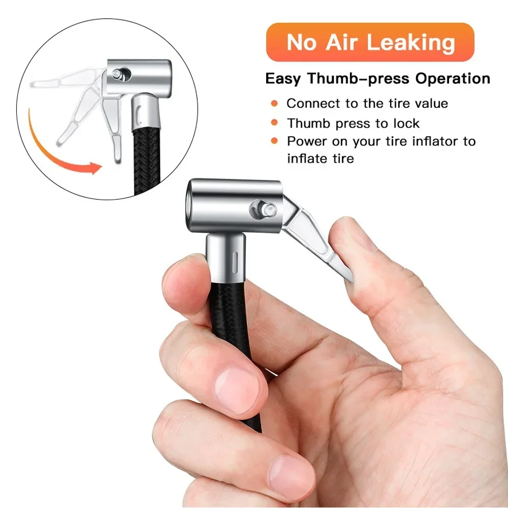 ท่อเติมลมยางจักรยานรถจักรยานยนต์ MTB หัวฉีดเชื่อมต่อที่รวดเร็วปั๊มลมหลอดขยายอะแดปเตอร์ล็อคลมเชย