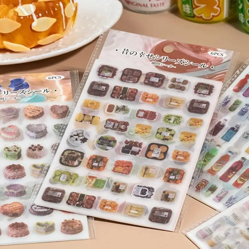 E8BE 6 Sheets Life Sticker Scrapbooking Sticker Stiker Dekoratif Stiker Perekat