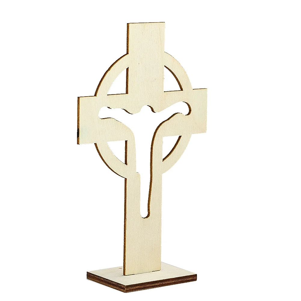 

10PCS Wooden Crosses Set Church Decorations Home Altar Religious Gifts Elegant Spiritual Design Natural Wood Versatile Display