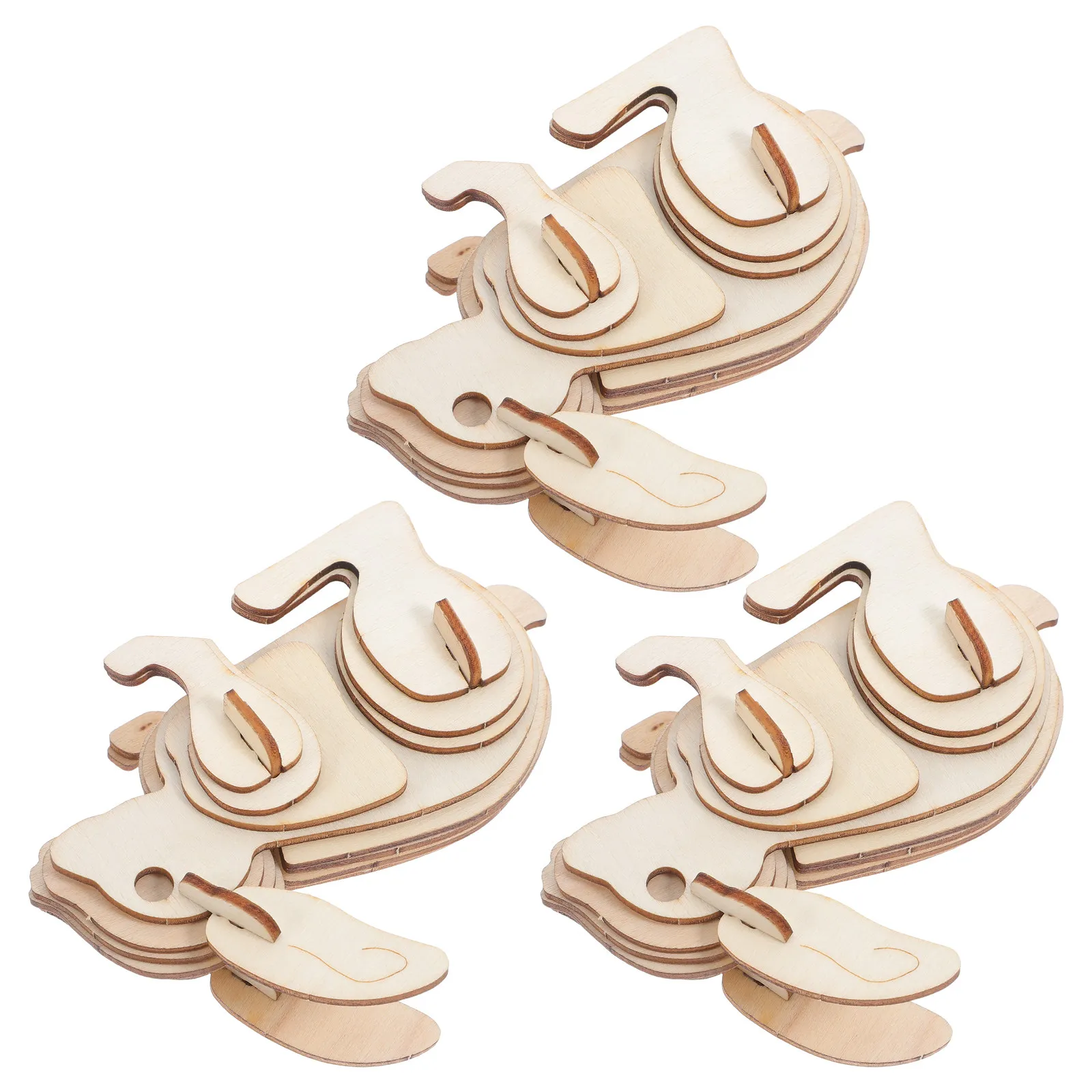 

Набор из 3 деревянных 3D-пазлов в виде кроликов для самостоятельной сборки, для детей и взрослых, творческая раскраска и роспись, развивает мелкую моторику