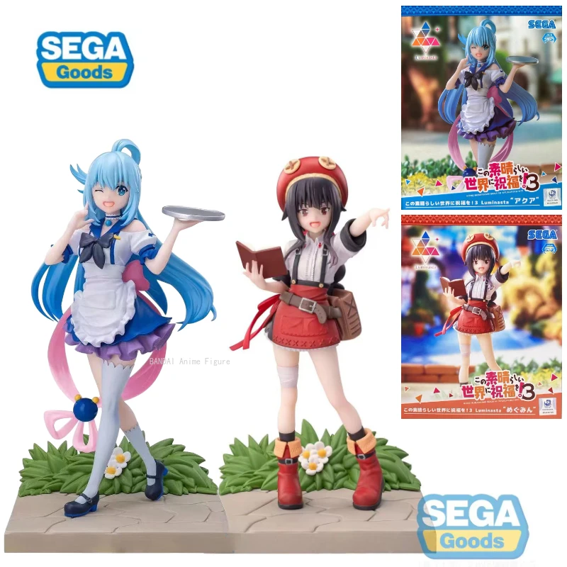 In Stock Original SEGA Luminasta God's Blessing on This Wonderful World Season 3 Megumin Aqua PVC Anime Figures Toy Gift Model