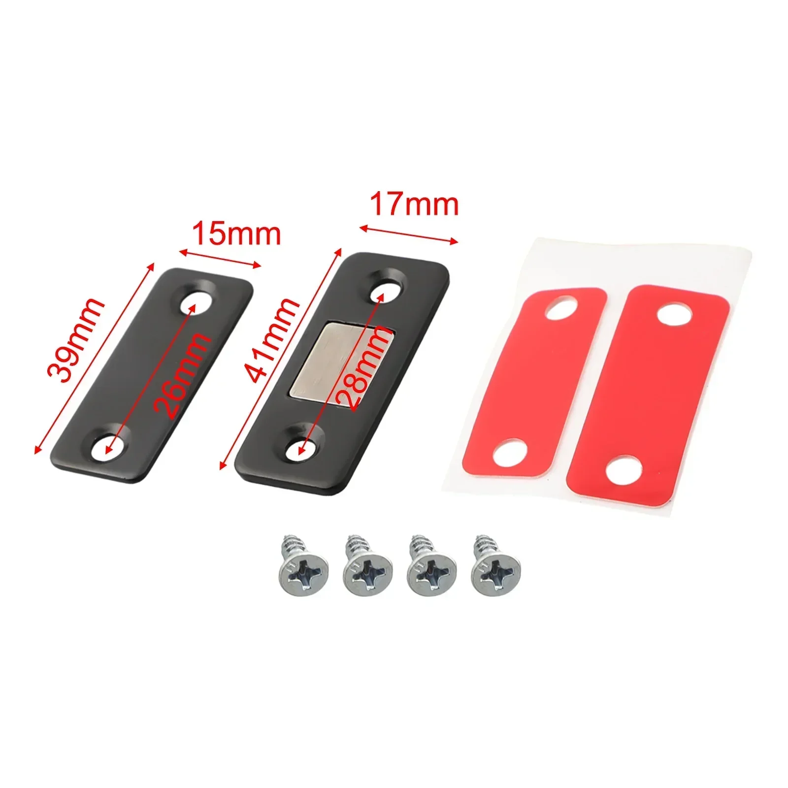 Magnetic Steel Catch Latch Ultra Thin For Door Cabinet Cupboard Closer 1set Latch 2 Tape 4 Screws High Quality