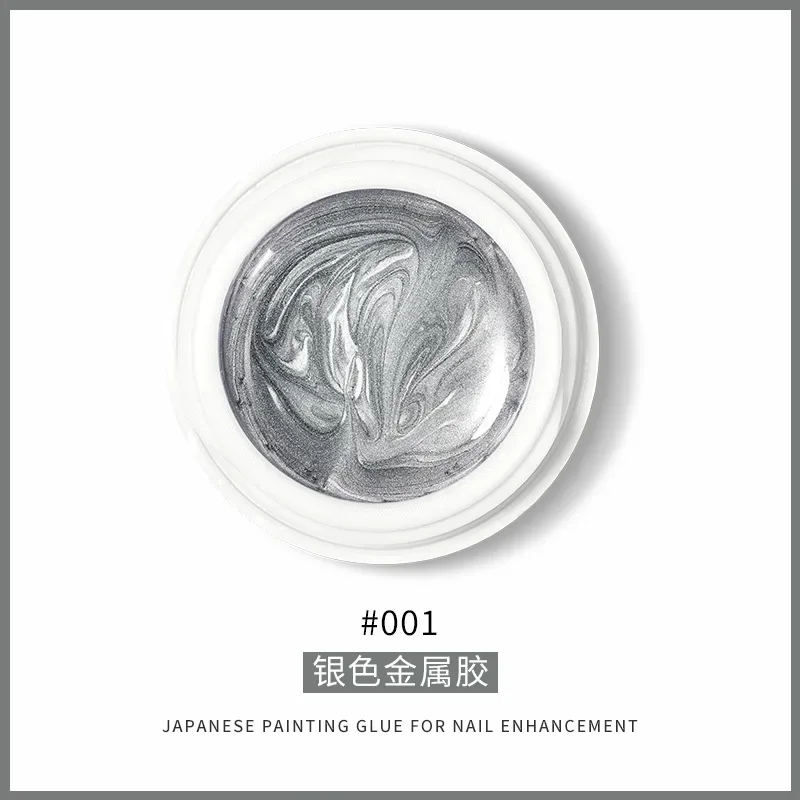 6 ألوان للاختيار 5 مل تأثير معدني غراء الأظافر العلاج بالضوء طلاء الأظافر مقاوم للماء DIY جل الأظافر