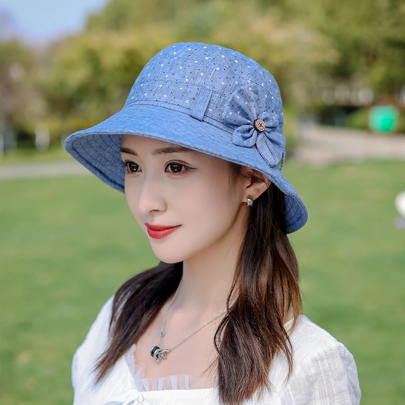 Summer New Ladies Fisherman Hat Spring and Autumn Outdoor Outing Foldable Sun Hats Fashion All-match To Send Mother Pot Hat