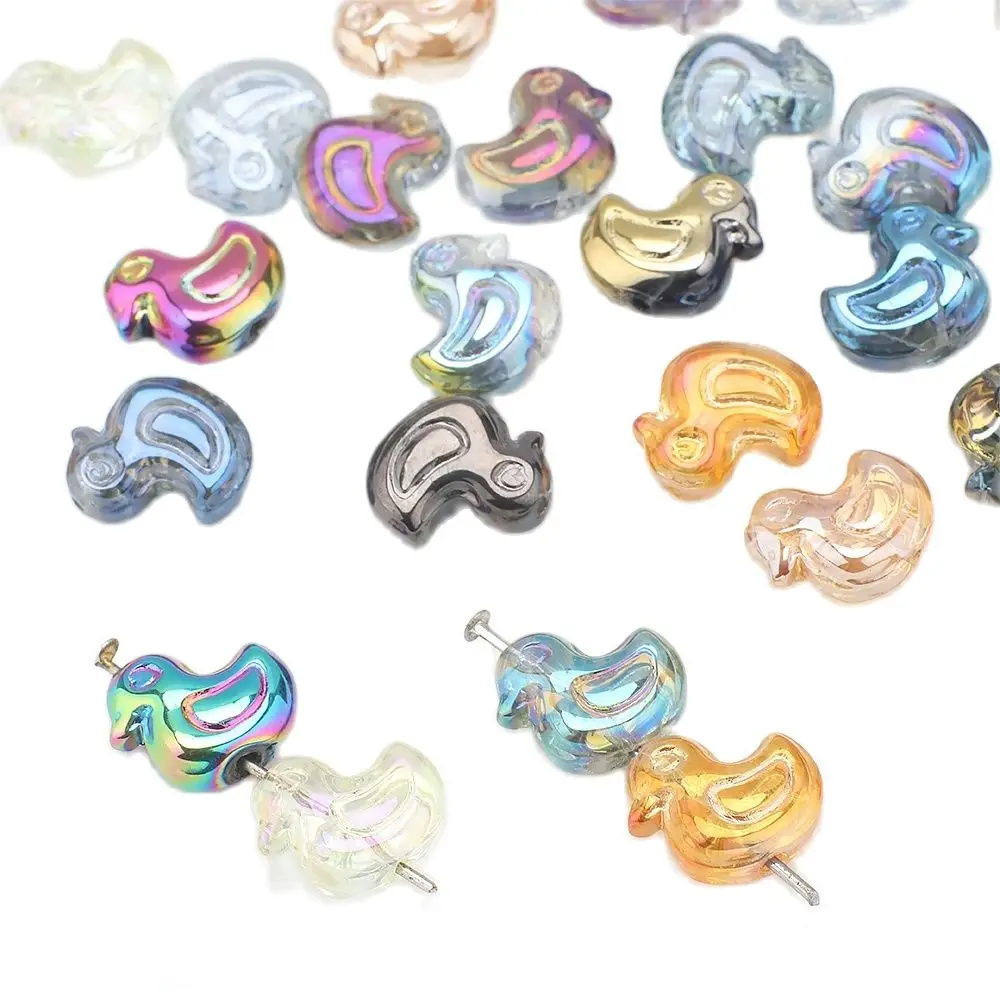 30 Stück 12 mm Kristallglas-Entenform-Perlen-Anhänger, handgefertigt für DIY-Schmuckherstellung, Ohrringe und Halsketten-Zubehör im Großhandel