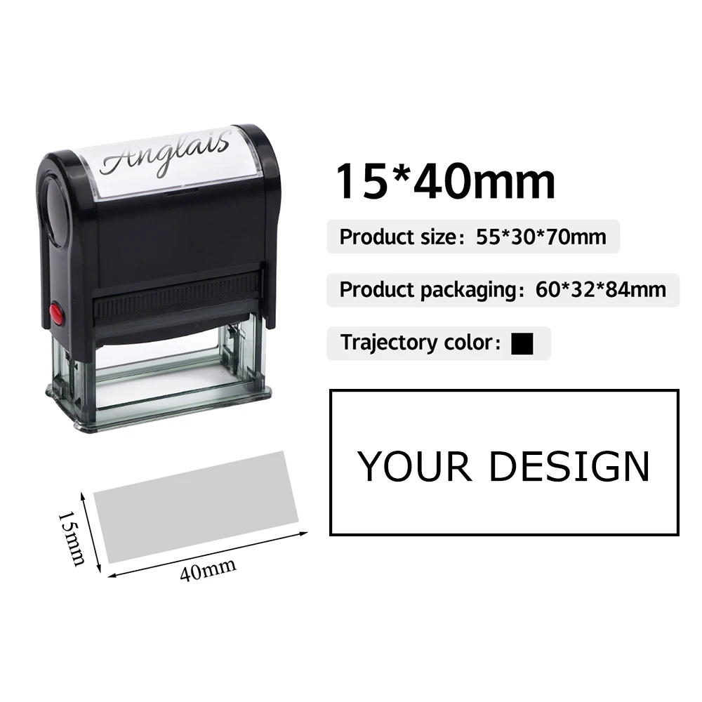 Rechthoek Patroon Aangepaste Zelfinktende Stempel Gepersonaliseerde Adres Tekst Logo Ontwerp Druk-type Inkten Stempels voor DIY Visitekaartje