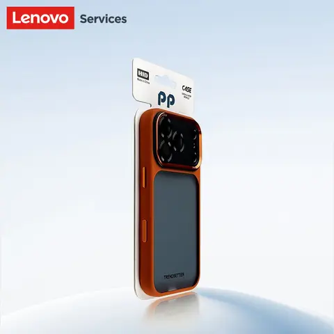 Lenovo-funda de teléfono transparente mate con escudo naranja de lujo para iPhone 16 17 Pro Max, nuevos botones de Metal, sensación de piel a prueba de golpes