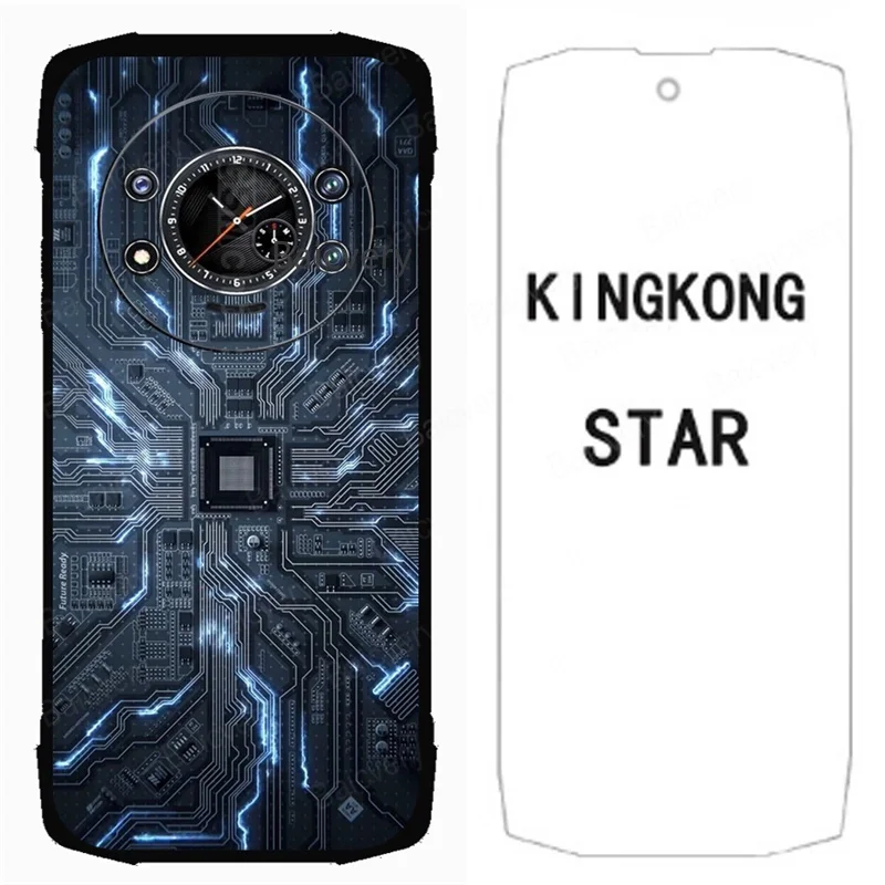 for Cubot KingKong Star Patterned Cases for Cubot King Kong Star Protective TPU Soft Phone Case Cover with Tempered Glass Film