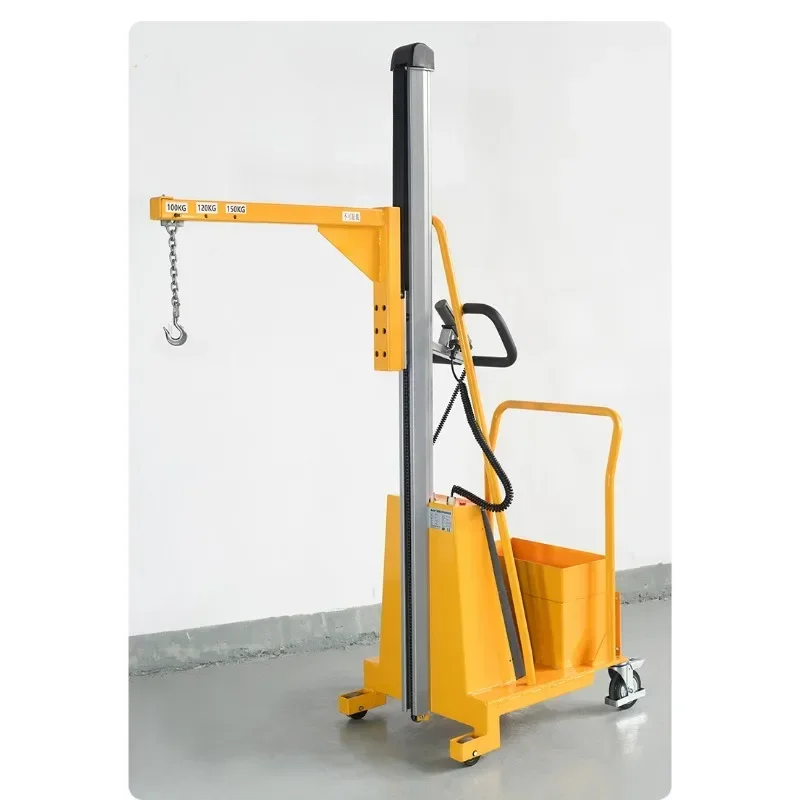 Single column semi-electric lift forklift counterweight battery stacker hook handling loading and unloading truck customization