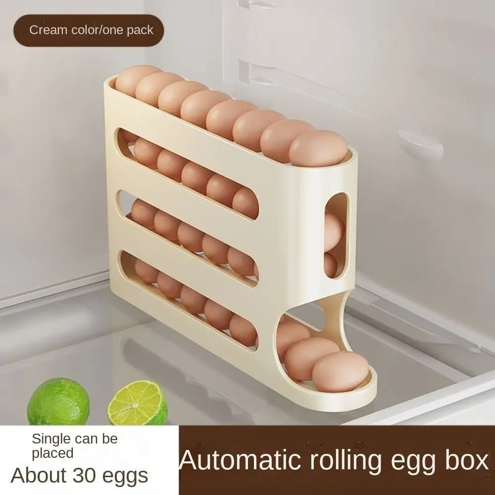 

4 Layers Automatic Scrolling Egg Rack Holder Household Large-capacity Egg Storage Box Automatic Scrolling Refrigerator Organizer