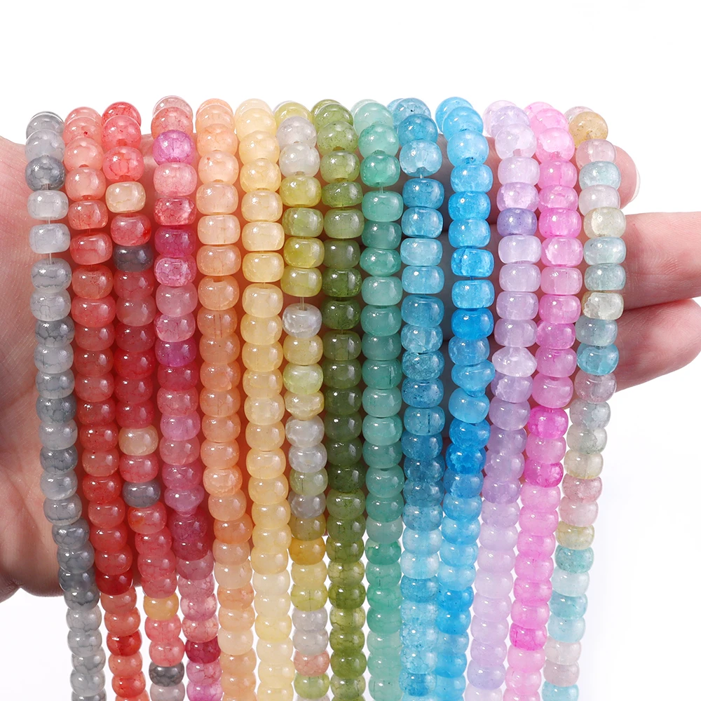 1 Strang 4x6mm Glas-Abacus-Perlen, zweifarbig, flach, rund, lose Spacer-Perlen für die Schmuckherstellung, DIY-Halskette, Armband, Zubehör