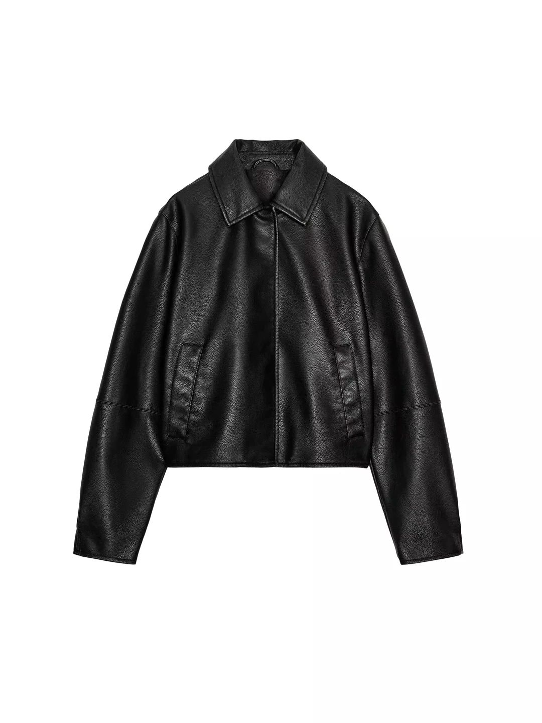 Jaqueta Feminina de Couro PU Preta Estilosa para Motociclistas com Gola Alta, Quente e Confortável para Uso Diário, Fabricada na China