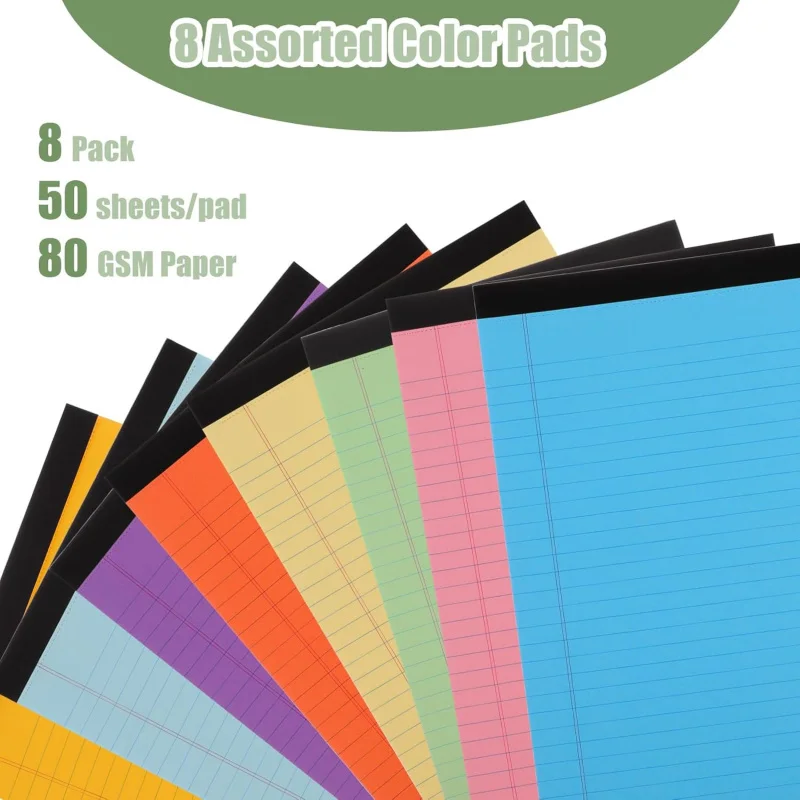 8 opakowań małych notesów 5x8, Legal 5x8 College Ruled Perforated Lined Writing Home, Study, Of