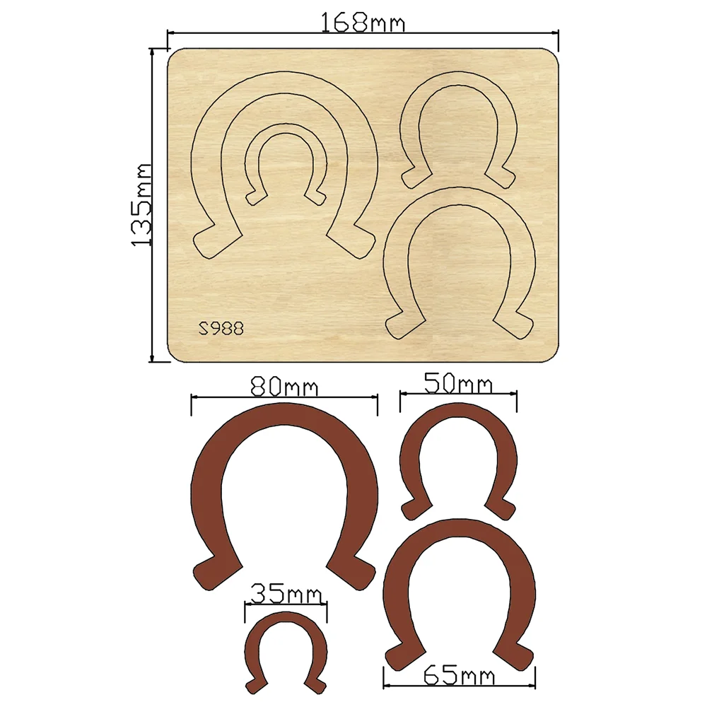 Horseshoes Cutting Dies Wooden Knife Die Compatible With Most Manual Die Cut Cutters