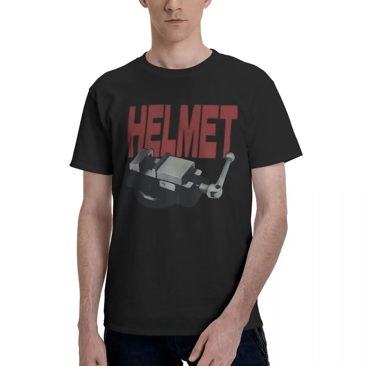 

1990's Helmet Rare Band 100% Cotton Casual Breathable Confortable Tshirt Men's Clothing Deals Clothes Men