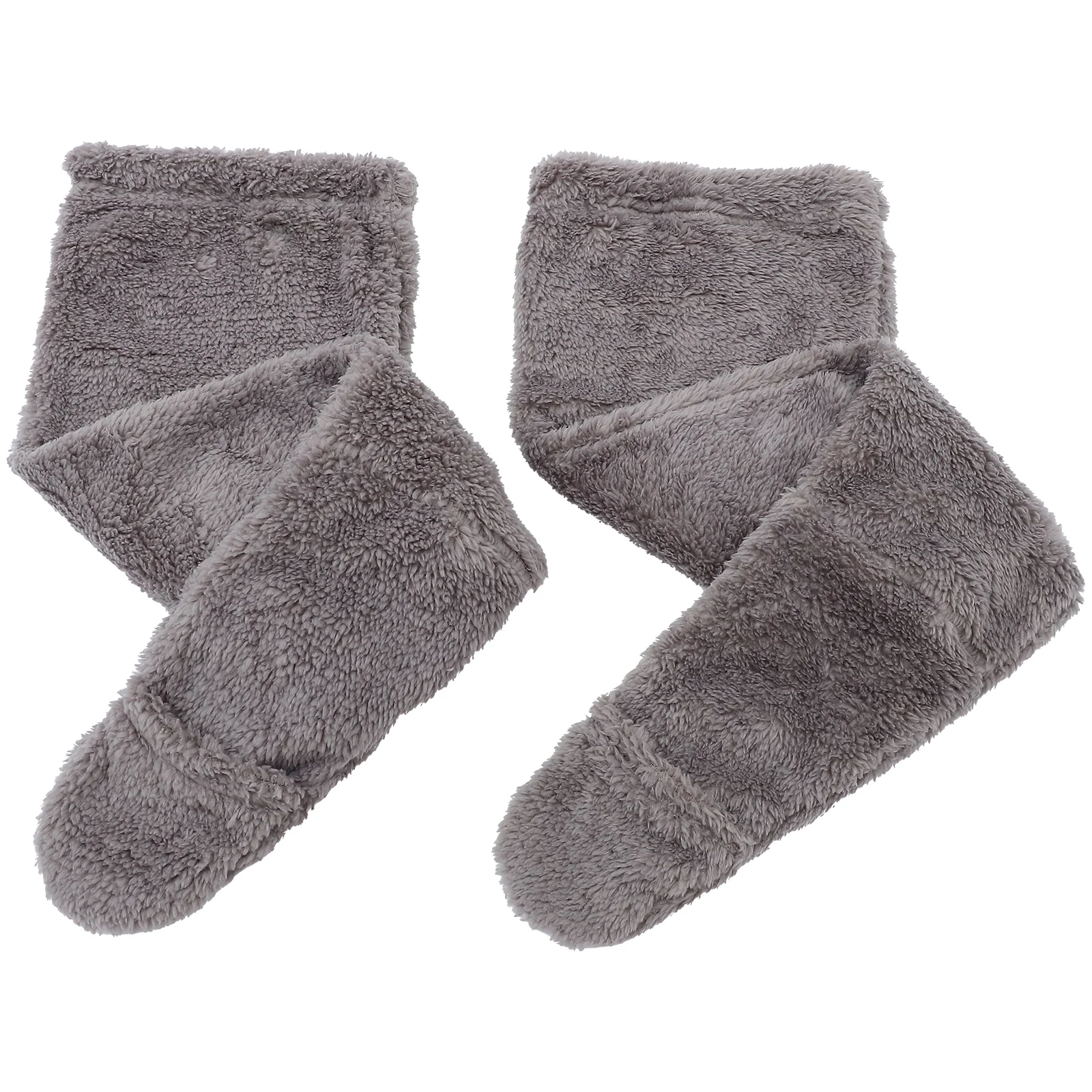 

2 Pcs Thermal Long Socks Winter Stockings Cozy Leg Warmer for Men Women Grey Soft Warm Material Knee Protection Anti Slip