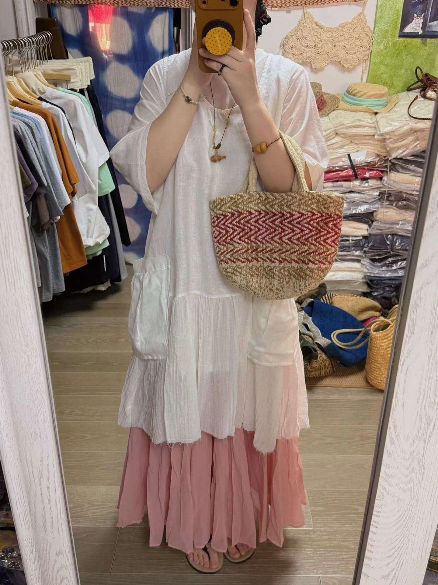 

Летнее винтажное платье большого размера для женщин: льняной жилет-юбка с карманами, оригинальный цвет, ретро-стиль, большие размеры.