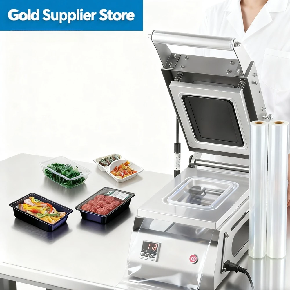 Electric Food Tray Sealer Plastic Lunch Box Take-Away Aluminum Paper Lunch Box Sealing Machine