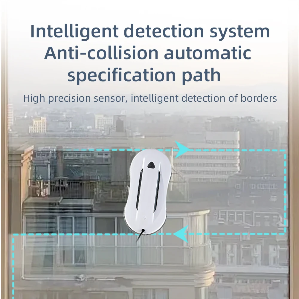 Intelligent Window Vacuum Cleaning Robot Electric Auto Twin Water Spray Glass Cleaner Robotic with Remote Control UPS Anti-drop