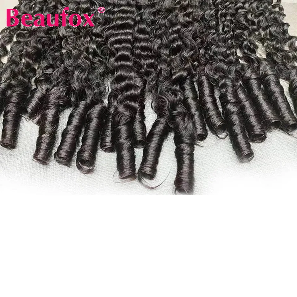 Beaufox Burmese Curly Hair Bundles Pixie Curly Bundles Human Hair Virgin